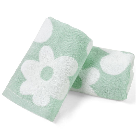 Jacquotha Floral Hand Towels for Bathroom - 2 Pack Cotton Face Towels 13" x 28", Soft Decorative with Cute Daisy Prints for Guest Room, Kitchen Decor