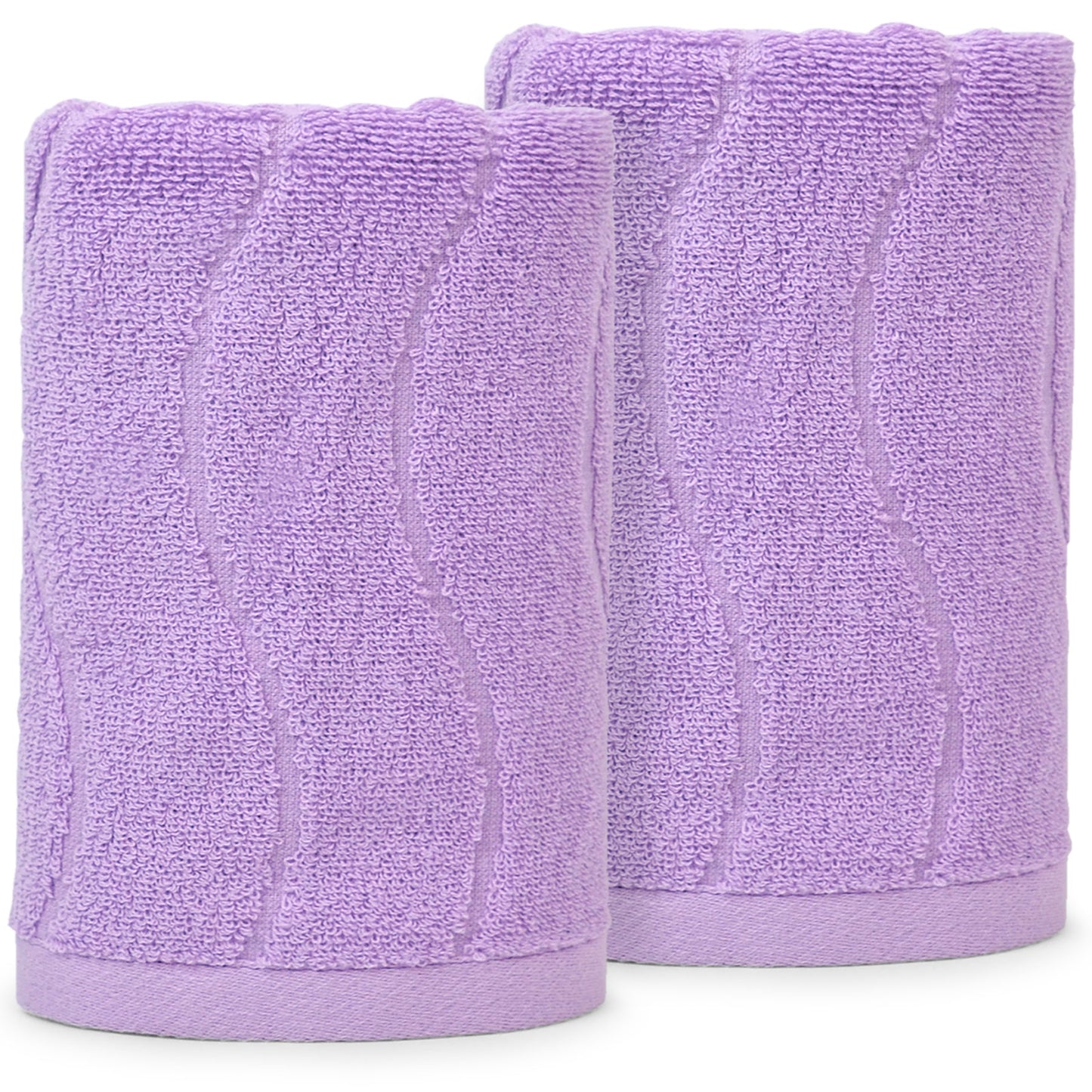 Jacquotha Wavy Striped Cotton Hand Towels, Set of 2, Dry Your Hand Instantly, 13x29 Inches, Mustard Kitchen Bathroom Towel