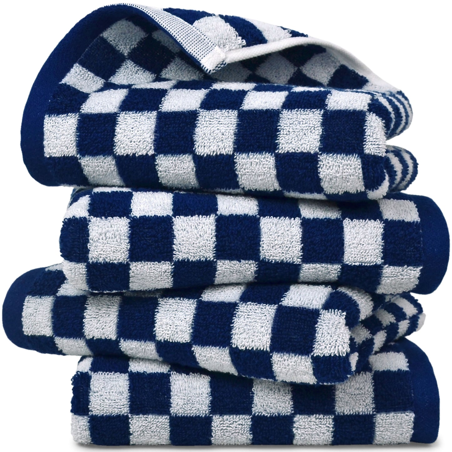 Jacquotha Checkered Hand Towels 4 Pack, Cotton Decorative Bathroom Hand Towel for Kitchen Decor, for Her Women Girls Gifts, 13" x 29"