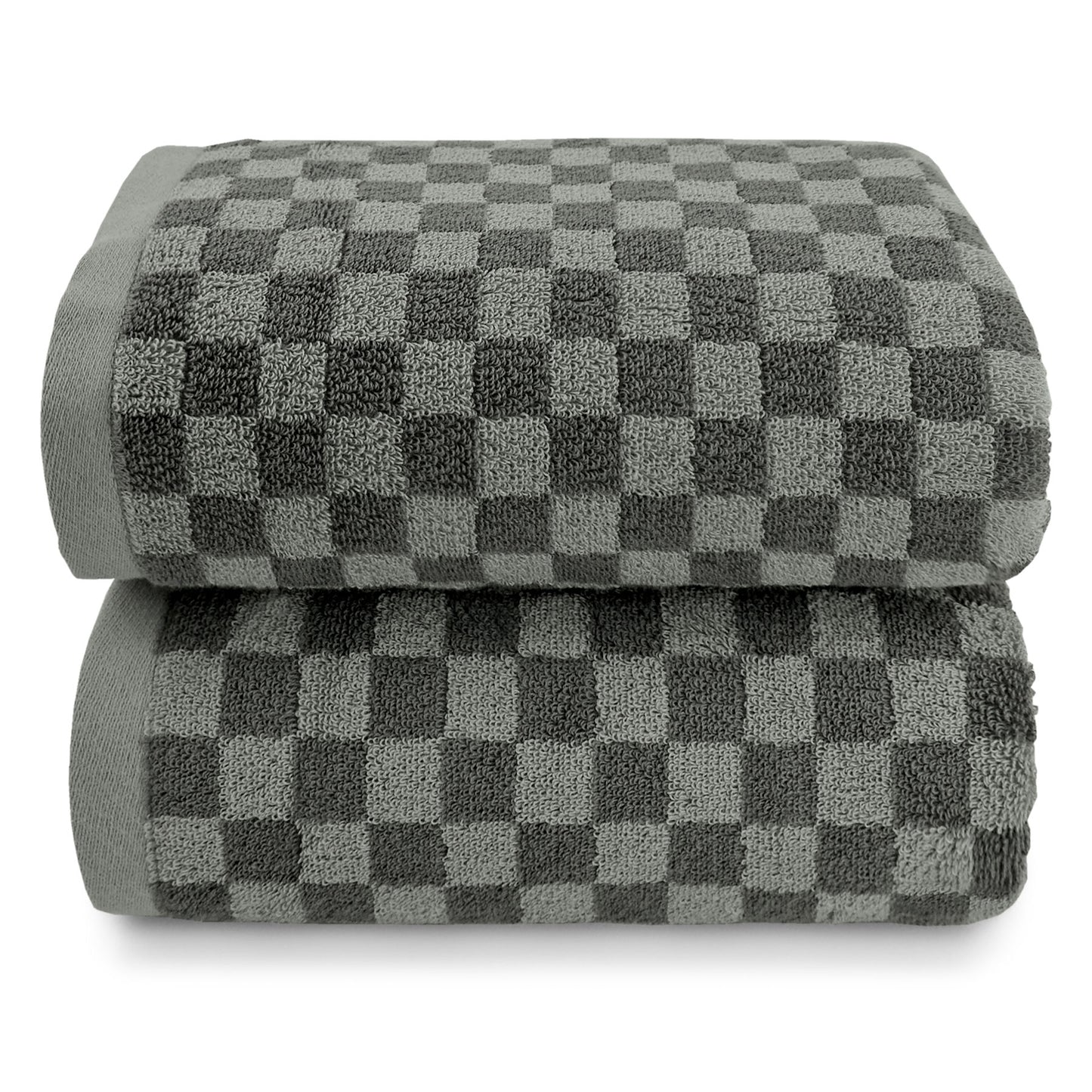 Jacquotha Luxury Bath Towels for Bathroom Checkered (54x28 Inches) - Cotton Soft Absorbent Shower Towels 2 Pack Daily Use Lightweigt, Quick Dry, Decorative