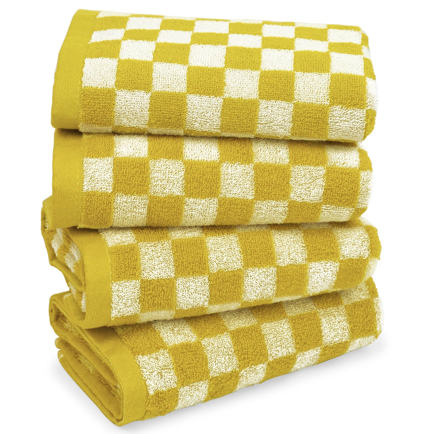 Jacquotha Hand Towels for Bathroom Set of 4 - Cute Checkered Bathroom Towels for Kitchen Decor, Lightweight for Bath Face Body