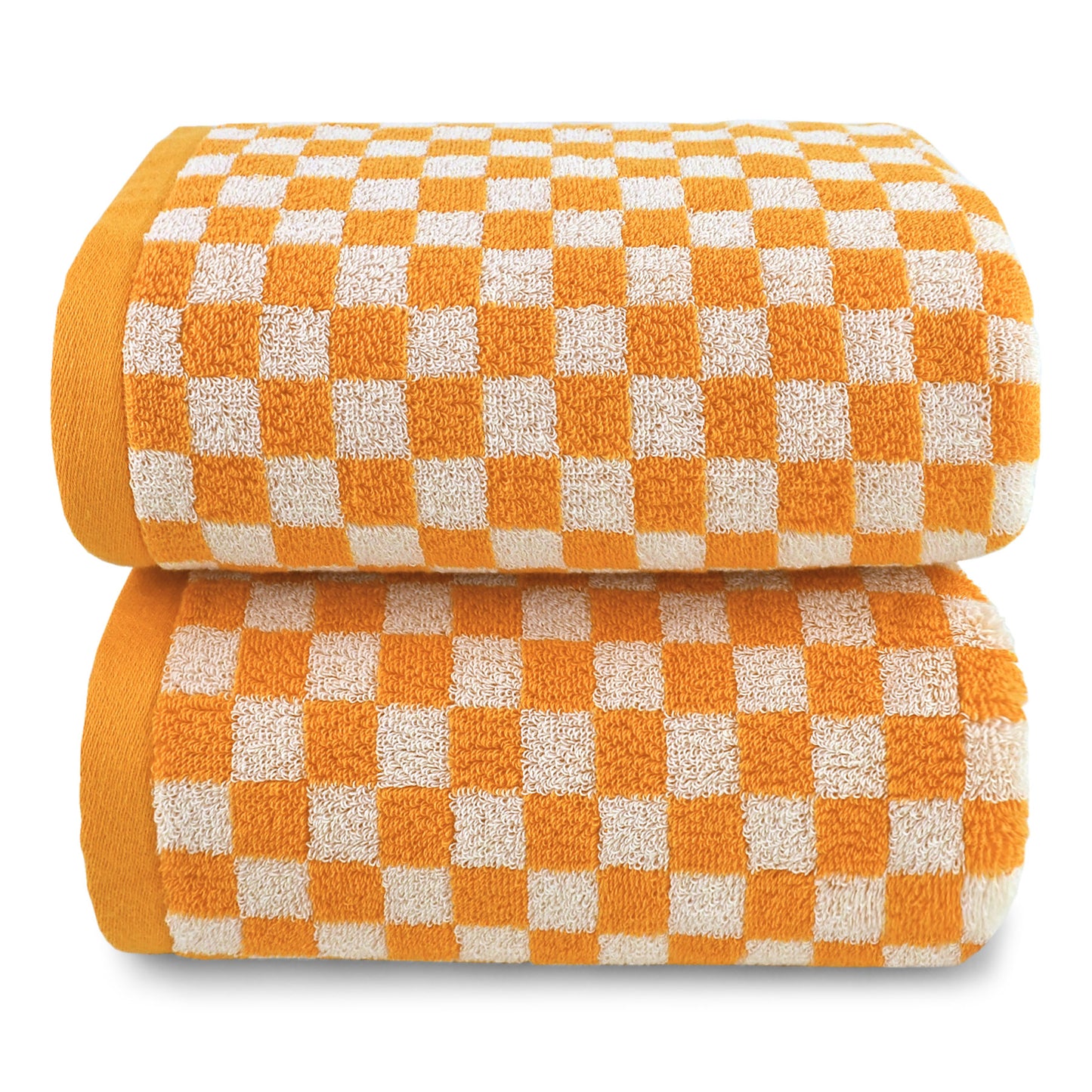 Jacquotha Luxury Bath Towels for Bathroom Checkered (54x28 Inches) - Cotton Soft Absorbent Shower Towels 2 Pack Daily Use Lightweigt, Quick Dry, Decorative