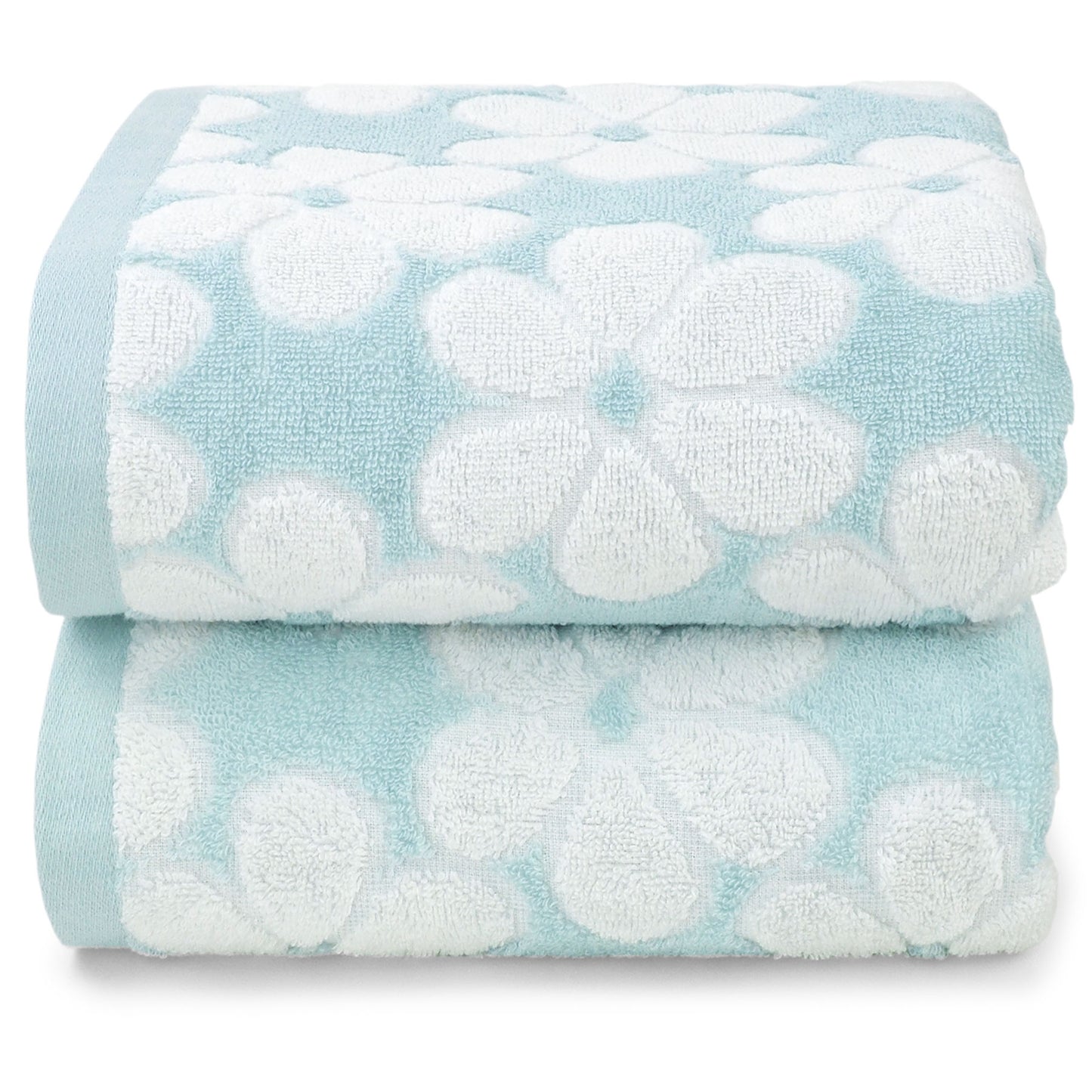 Jacquotha Soft Bath Towels 2 Pack, Super Absorbent Shower Towels 27.5x55 Inches, Cute Floral Jacquard Bathroom Set, Cotton