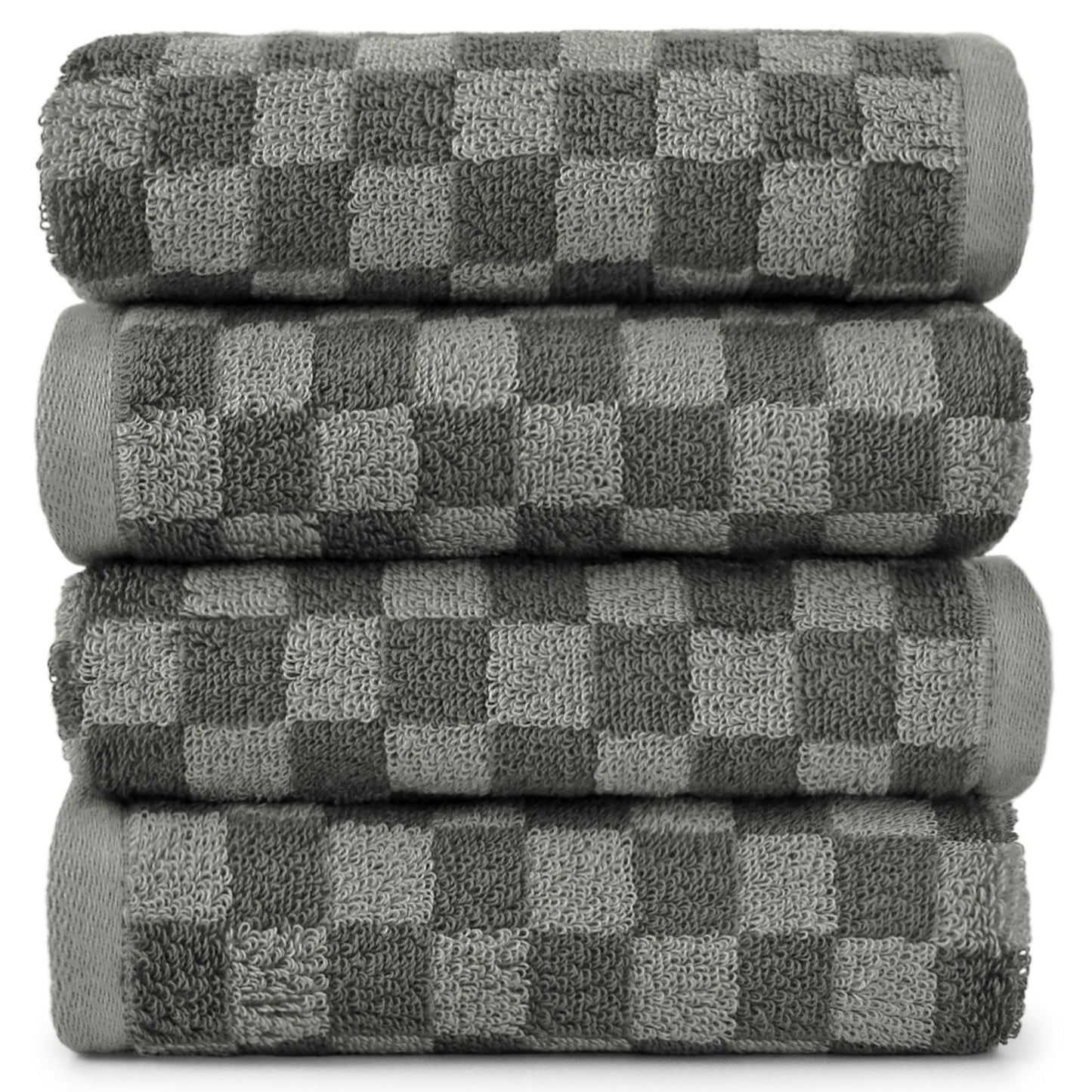 Jacquotha Soft Hand Towels 4 Pack Checkered Face Towel Set for Bathroom Kitchen, Decorative Quick Dry Towel 13x29 Inches