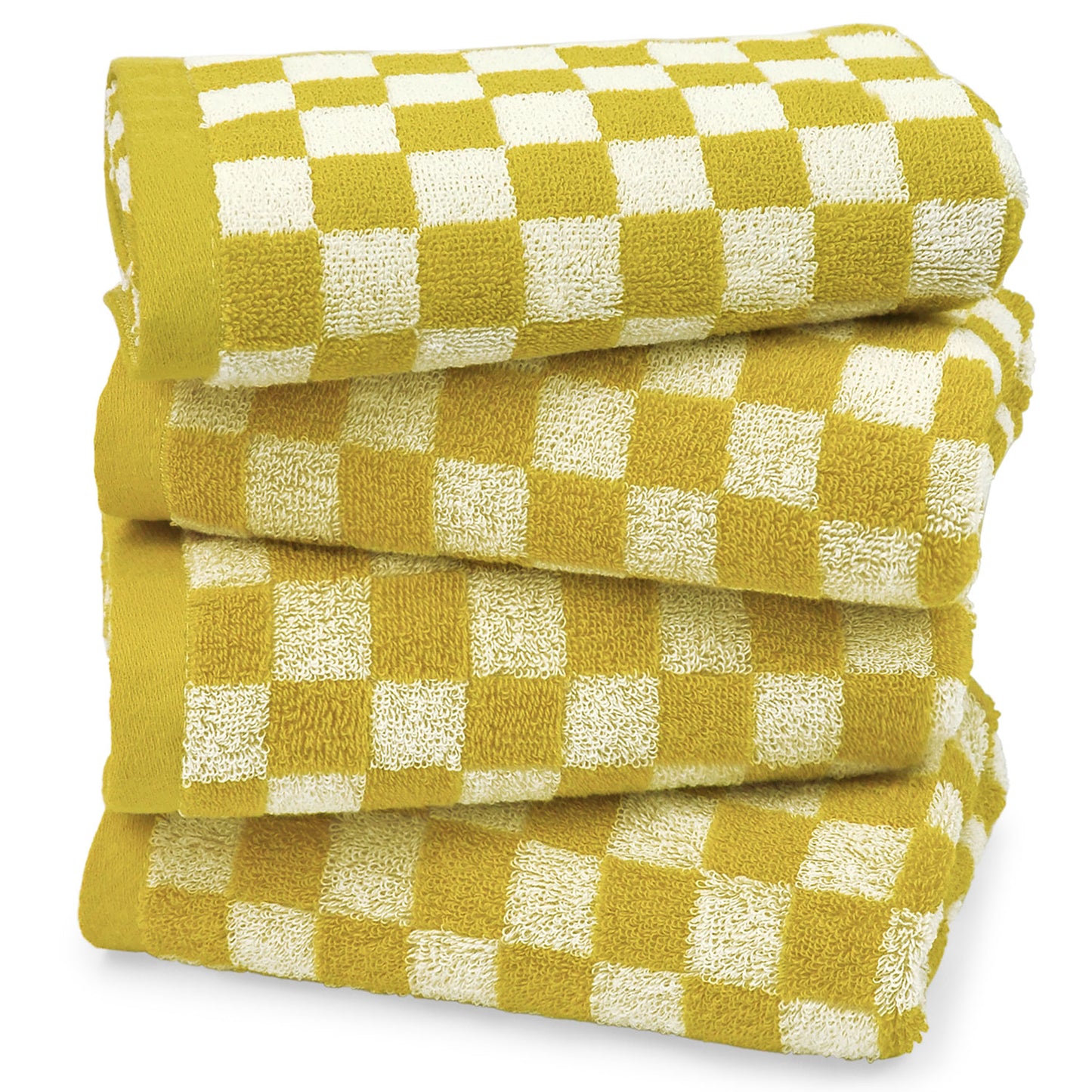 Jacquotha Hand Towels for Bathroom Set of 4 - Cute Checkered Bathroom Towels for Kitchen Decor, Lightweight for Bath Face Body