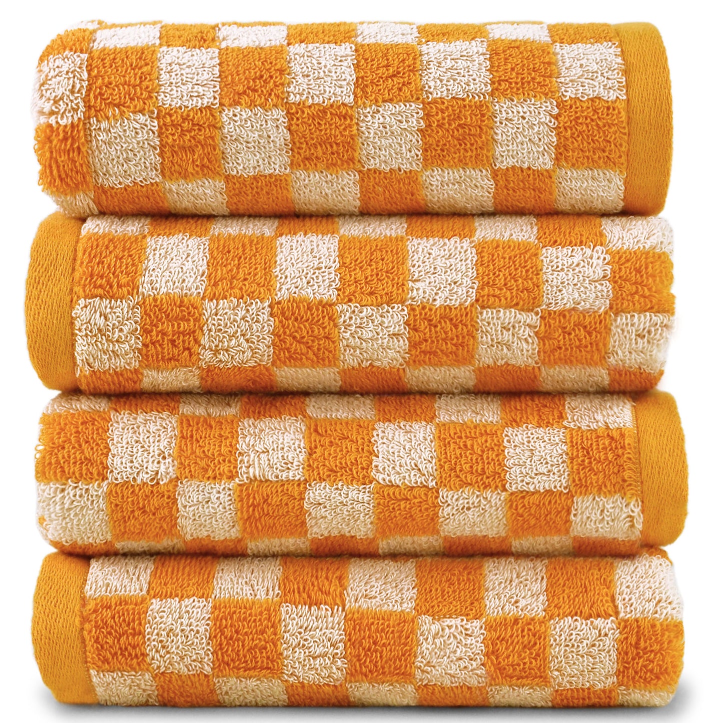 Jacquotha Soft Hand Towels 4 Pack Checkered Face Towel Set for Bathroom Kitchen, Decorative Quick Dry Towel 13x29 Inches