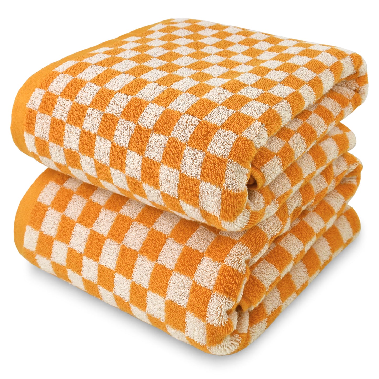 Jacquotha Luxury Bath Towels for Bathroom Checkered (54x28 Inches) - Cotton Soft Absorbent Shower Towels 2 Pack Daily Use Lightweigt, Quick Dry, Decorative