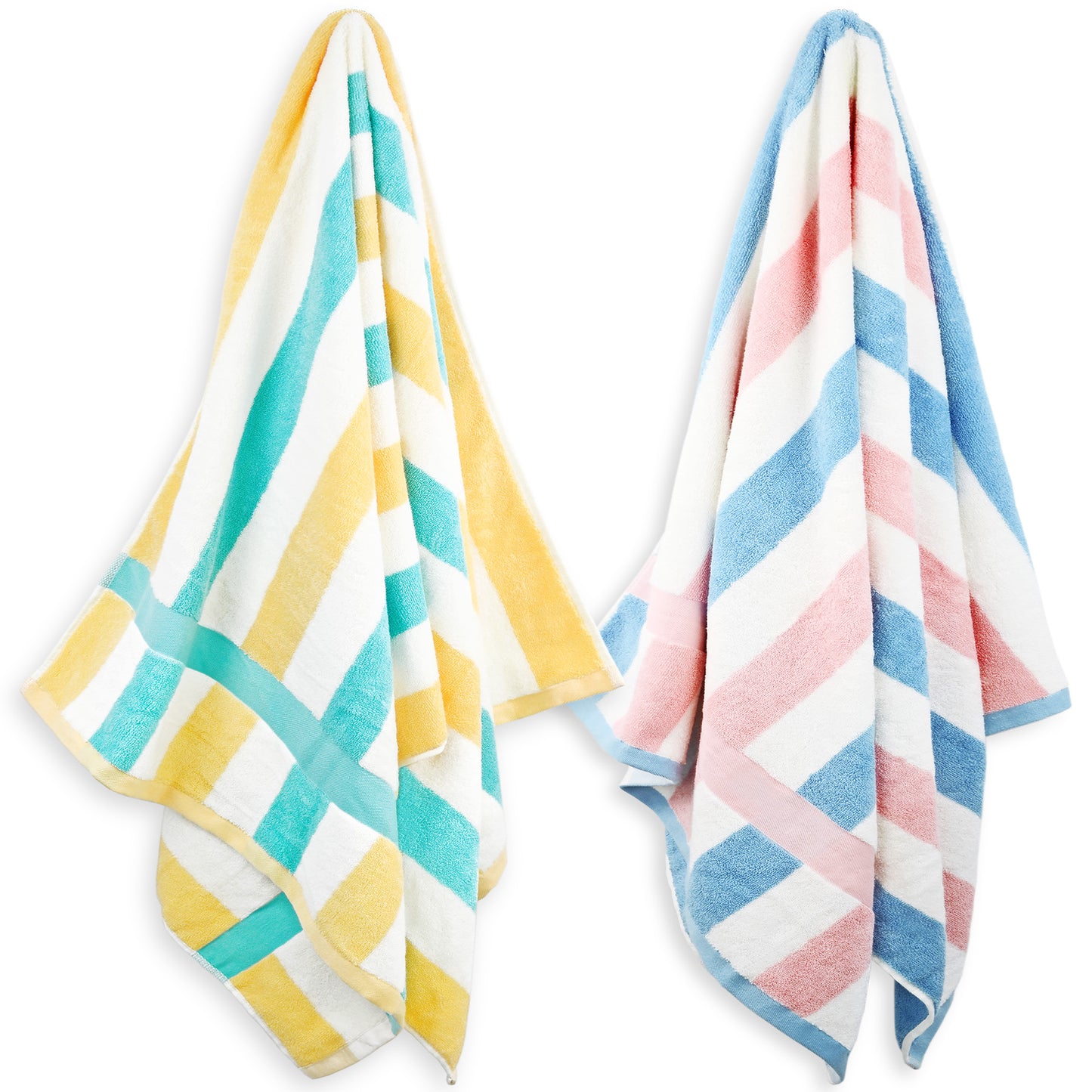 Jacquotha Stripe Shower Towels 2 Pack, Super Absorbent Quick Dry Bathroom Towels for Daily Use, Large Bath Towels Set for Men Women, 55 x 27.5 Inches