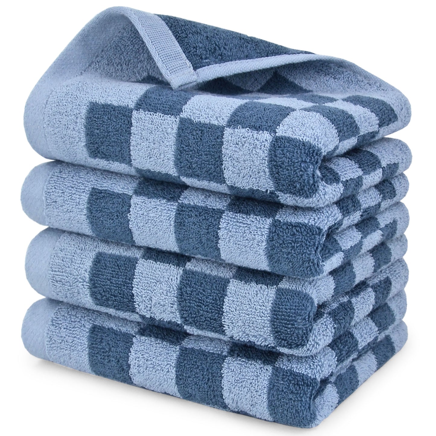 Jacquotha Soft Cotton Hand Towels in Checkered - 4 Pack Lightweight Absorbent Towels for Hand Drying and Face Washing, for Women Girls Wife Daughter, 29x13 Inches