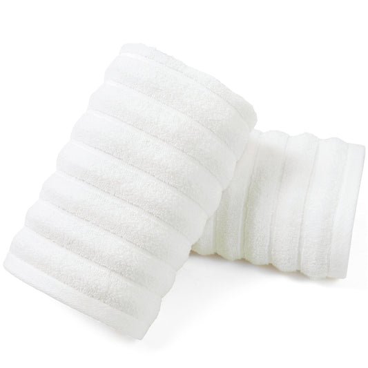 Jacquotha 2-Pack Hand Towels Ribbed – Kitchen & Bathroom Premium Cotton Towels 13” x 29”, Soft and Quick Drying 480 GSM