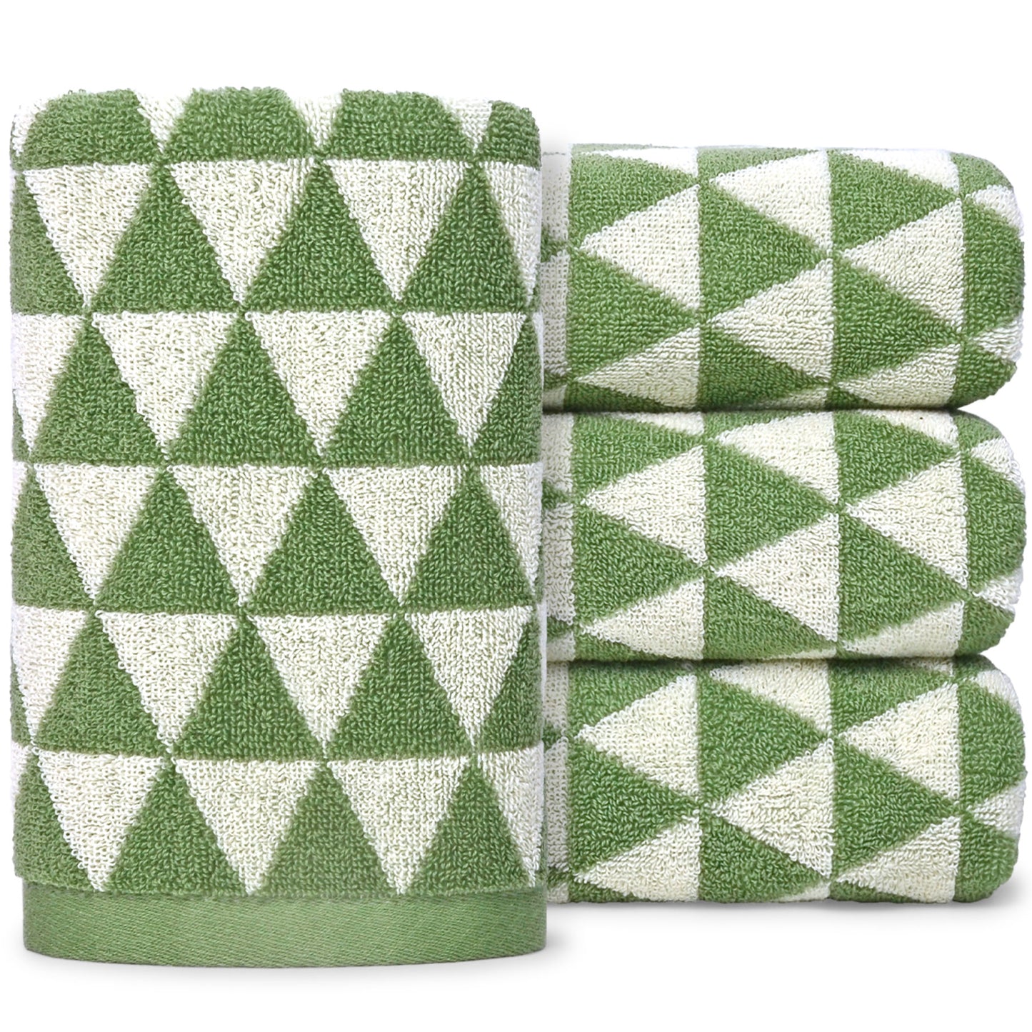 Hand Towels for Bathroom & Kitchen with Geometric Triangle, Cotton Quick Dry Towels for Hand Face Hair 13x29 Inches, Modern & Farmhouse