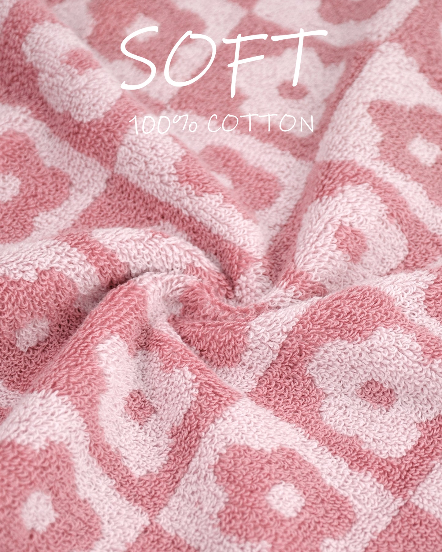 Jacquotha Cotton Hand Towels Checkered Floral - Quick Drying Hand Towel Set of 4, for Women Girls Bathroom Decor, 29” x 13”