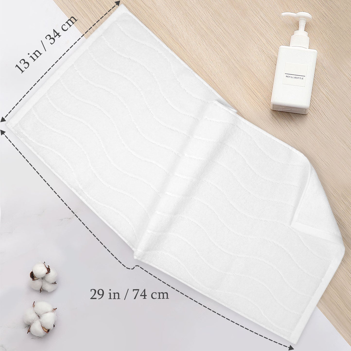 Jacquotha Wavy Striped Cotton Hand Towels, Set of 2, Dry Your Hand Instantly, 13x29 Inches, Mustard Kitchen Bathroom Towel