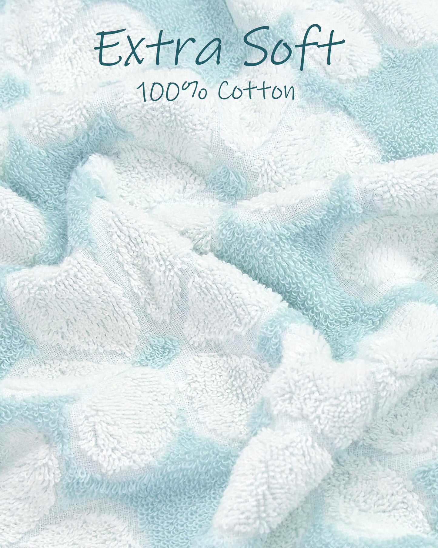 Jacquotha Soft Bath Towels 2 Pack, Super Absorbent Shower Towels 27.5x55 Inches, Cute Floral Jacquard Bathroom Set, Cotton