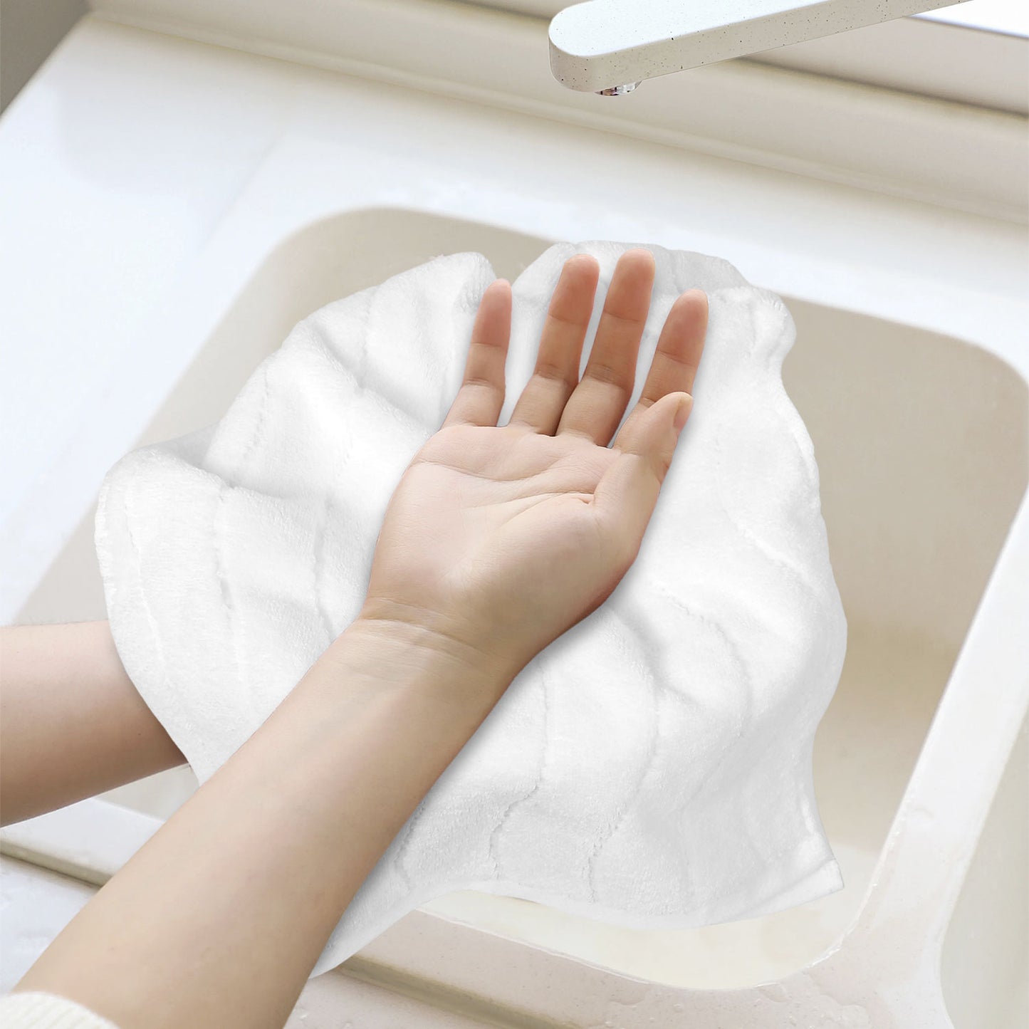 Jacquotha Wavy Striped Cotton Hand Towels, Set of 2, Dry Your Hand Instantly, 13x29 Inches, Mustard Kitchen Bathroom Towel