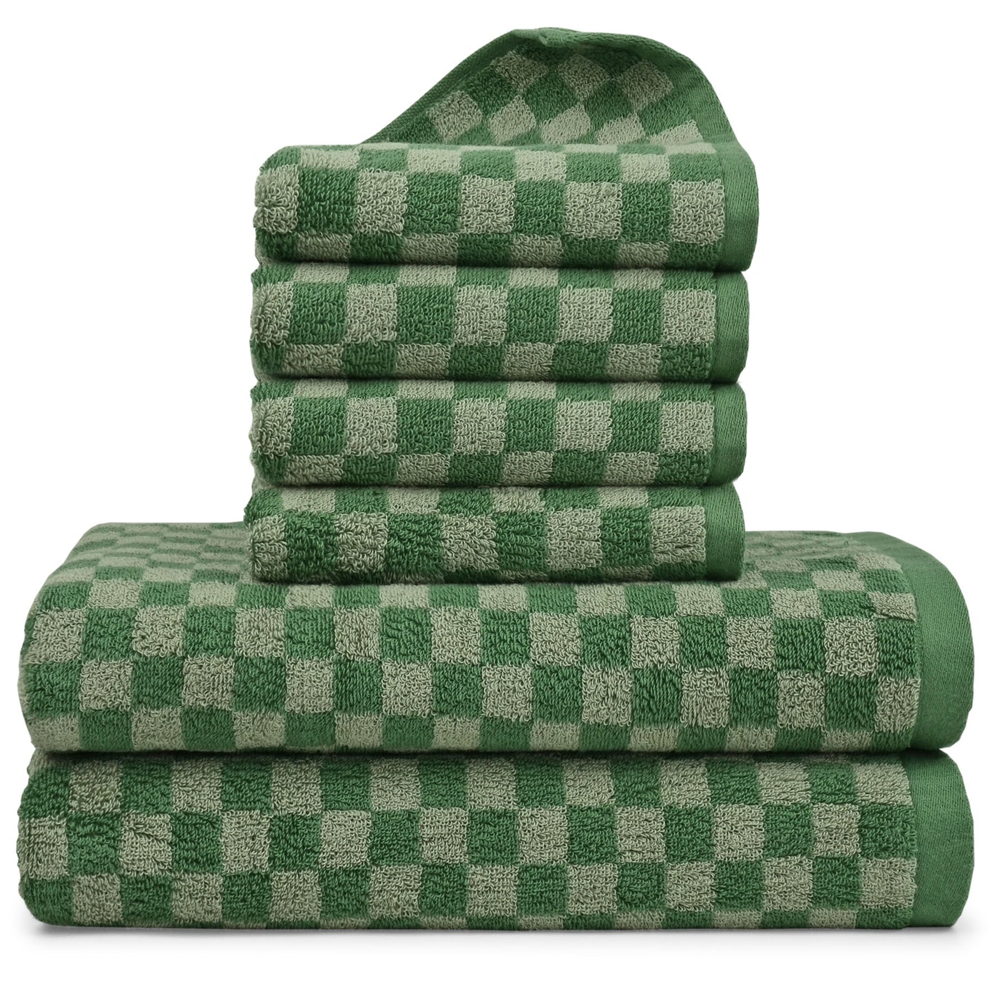 Jacquotha Luxury Bath Towels for Bathroom Checkered (54x28 Inches) - Cotton Soft Absorbent Shower Towels 2 Pack Daily Use Lightweigt, Quick Dry, Decorative