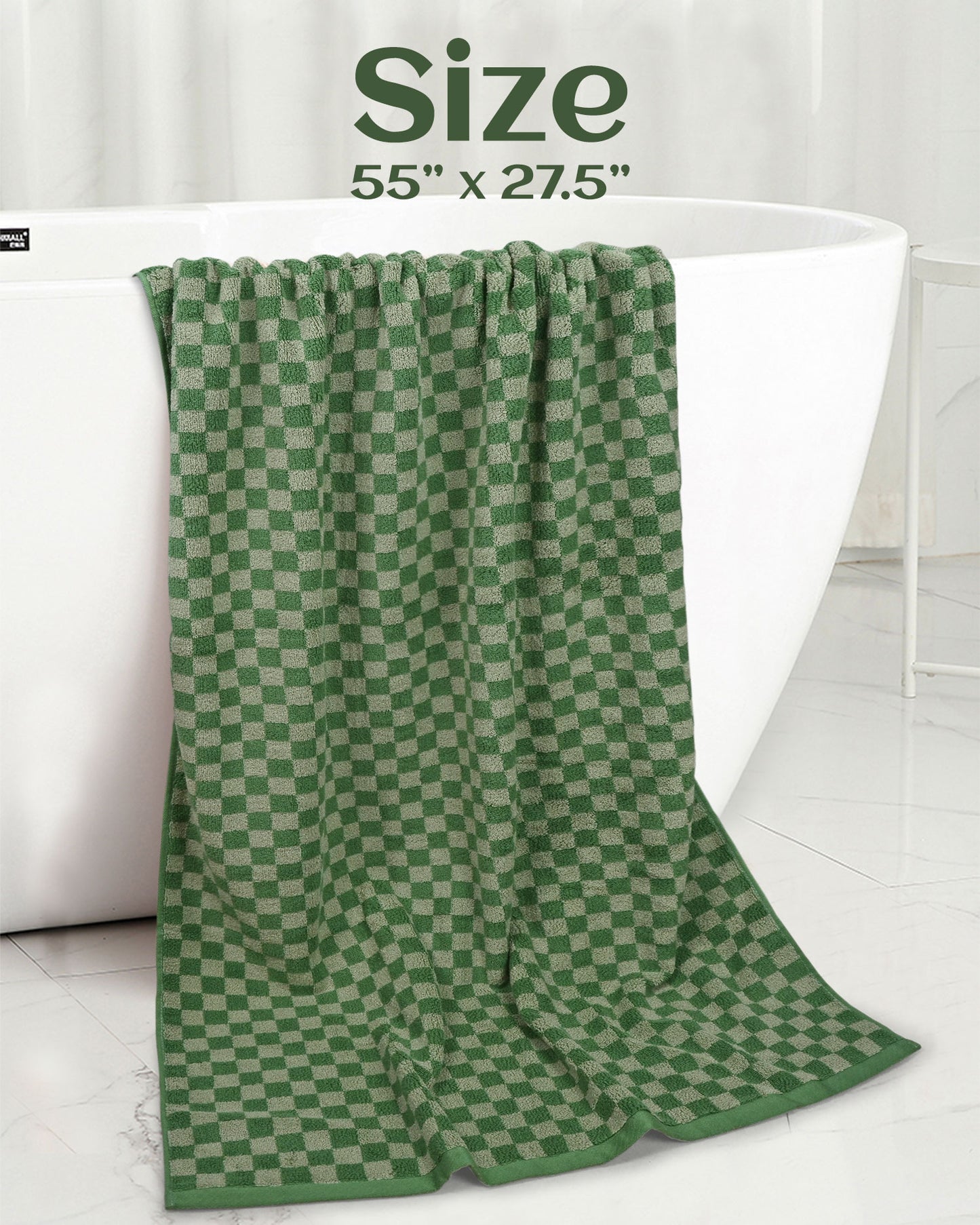 Jacquotha Luxury Bath Towels for Bathroom Checkered (54x28 Inches) - Cotton Soft Absorbent Shower Towels 2 Pack Daily Use Lightweigt, Quick Dry, Decorative
