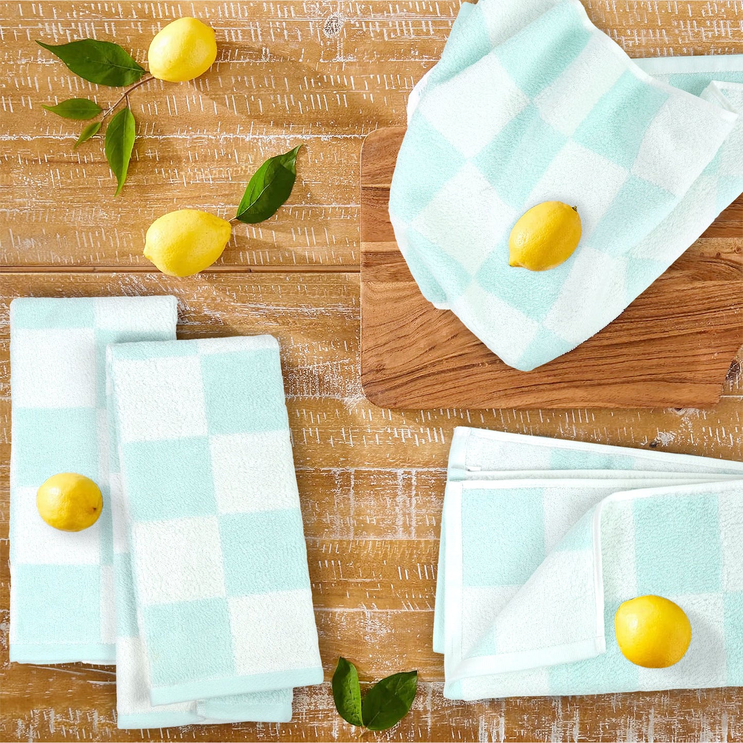4-Piece Hand Towels Soft & Quick-Drying, 13"x29" Checkered Bathroom Towels for Gym, Guest, Travel, Swim, Neutral & Comfort