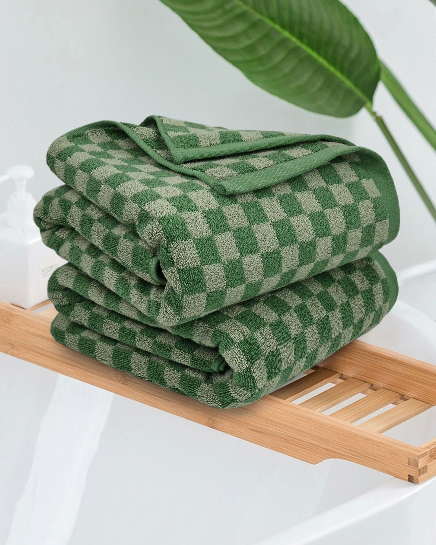 Jacquotha Luxury Bath Towels for Bathroom Checkered (54x28 Inches) - Cotton Soft Absorbent Shower Towels 2 Pack Daily Use Lightweigt, Quick Dry, Decorative