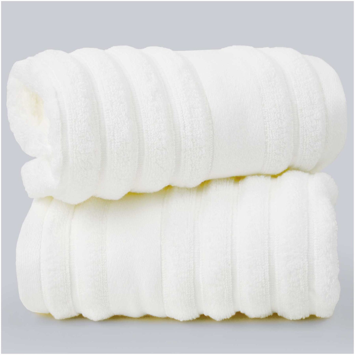 Jacquotha 2-Pack Hand Towels Ribbed – Kitchen & Bathroom Premium Cotton Towels 13” x 29”, Soft and Quick Drying 480 GSM