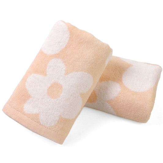 Jacquotha Floral Hand Towels for Bathroom - 2 Pack Cotton Face Towels 13" x 28", Soft Decorative with Cute Daisy Prints for Guest Room, Kitchen Decor