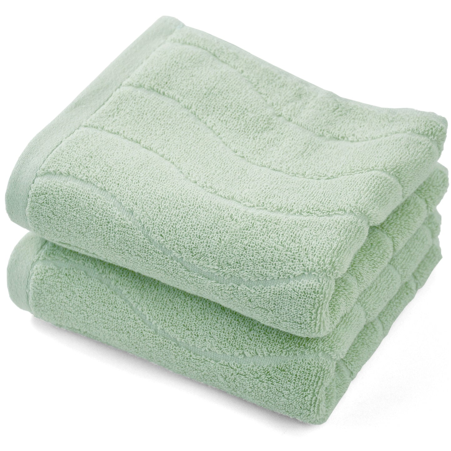 Jacquotha Wavy Striped Cotton Hand Towels, Set of 2, Dry Your Hand Instantly, 13x29 Inches, Mustard Kitchen Bathroom Towel