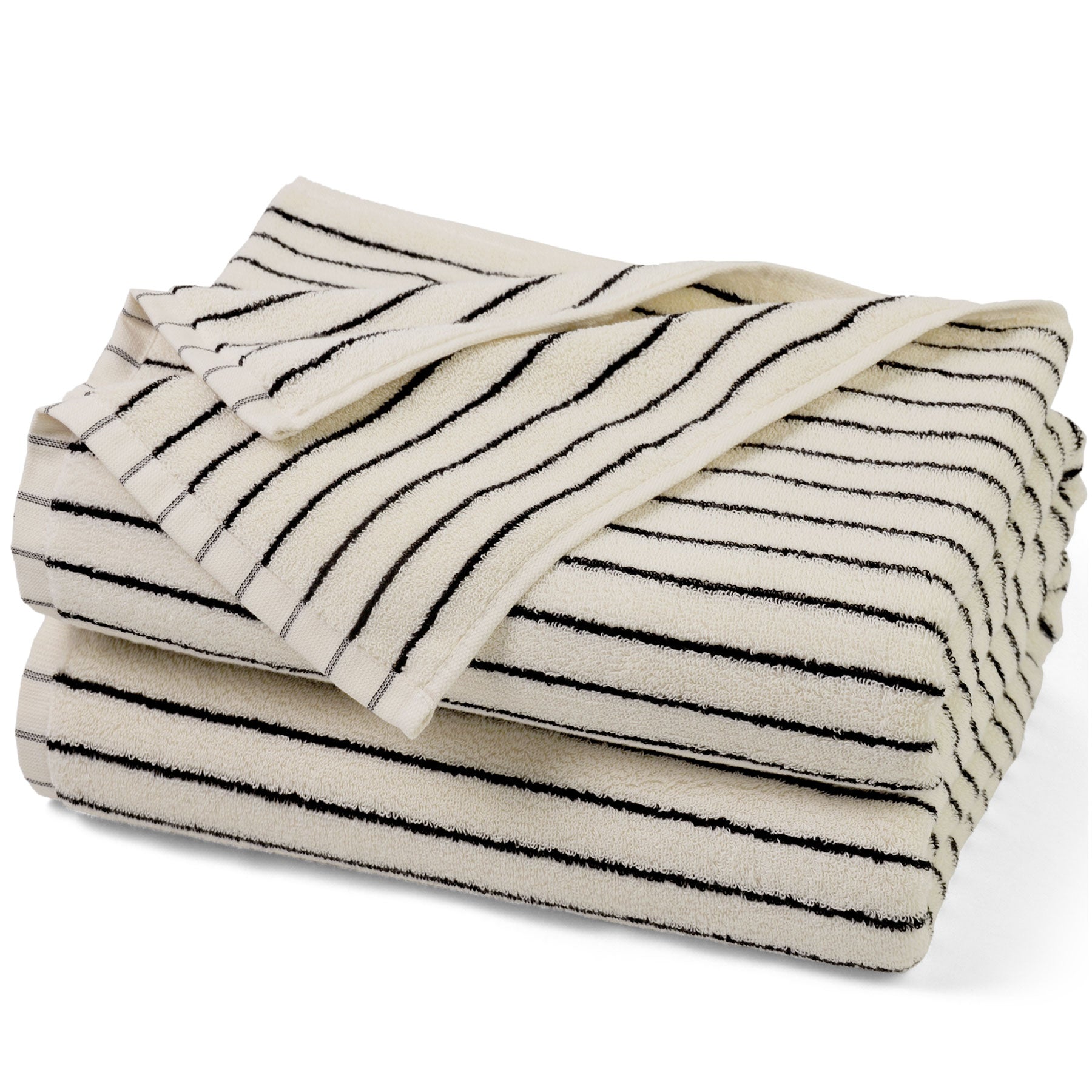 Jacquotha Luxury Striped Bath Towels Set of 2, Lighter & Quick Dry Towels Large 27.5 x 55 inches, Farmhouse for Bathroom, Shower, Christmas Decor - White & Black