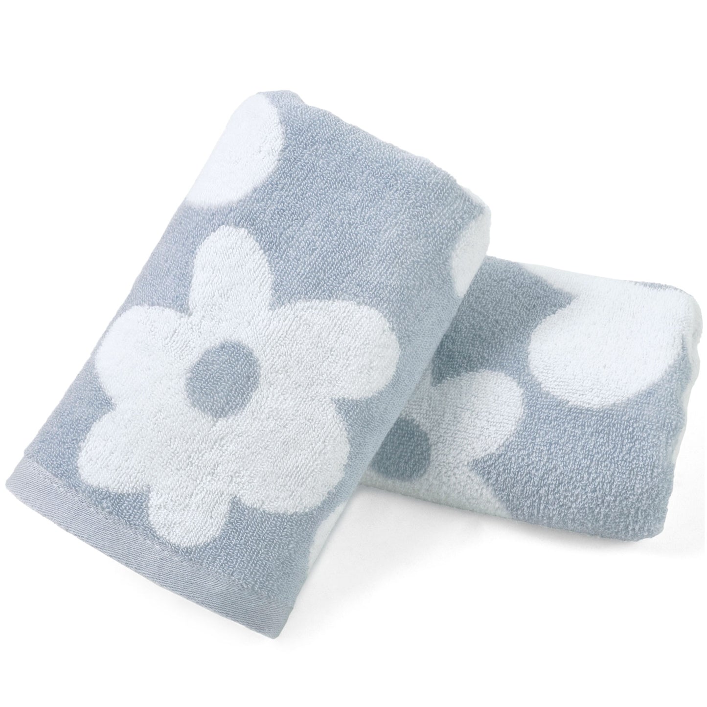 Jacquotha Floral Hand Towels for Bathroom - 2 Pack Cotton Face Towels 13" x 28", Soft Decorative with Cute Daisy Prints for Guest Room, Kitchen Decor