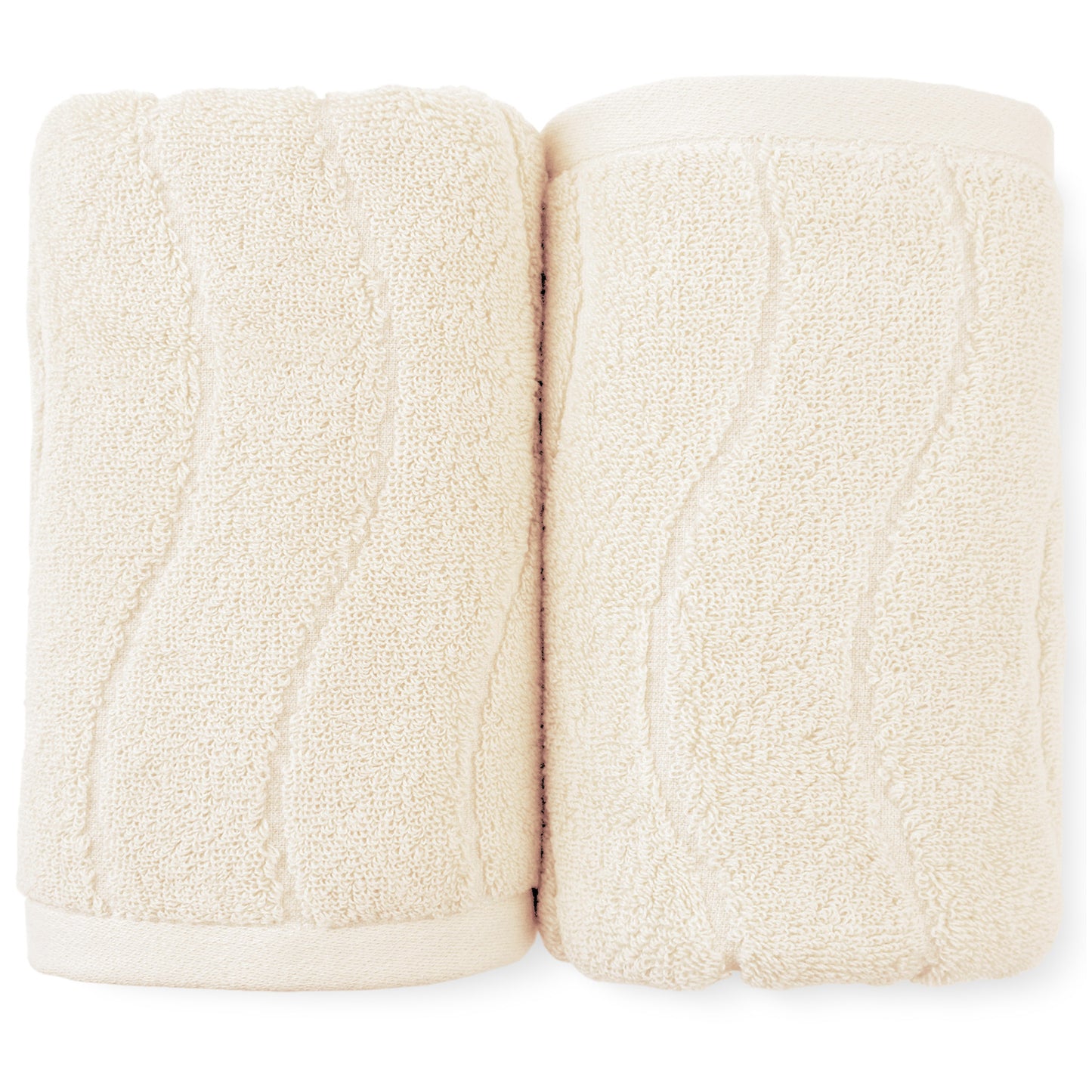 Jacquotha Wavy Striped Cotton Hand Towels, Set of 2, Dry Your Hand Instantly, 13x29 Inches, Mustard Kitchen Bathroom Towel