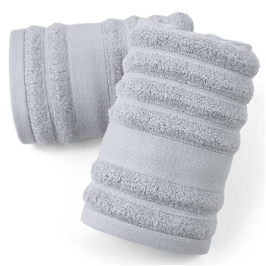 Jacquotha 2-Pack Hand Towels Ribbed – Kitchen & Bathroom Premium Cotton Towels 13” x 29”, Soft and Quick Drying 480 GSM
