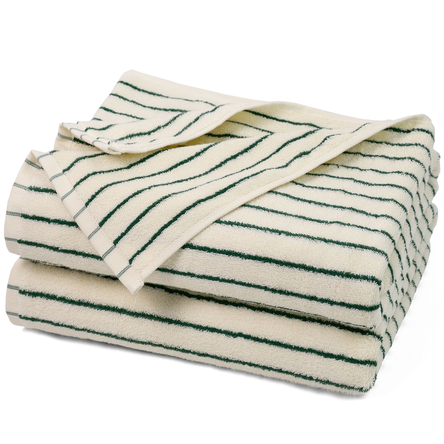 Jacquotha Luxury Striped Bath Towels Set of 2, Lighter & Quick Dry Towels Large 27.5 x 55 inches, Farmhouse for Bathroom, Shower, Christmas Decor