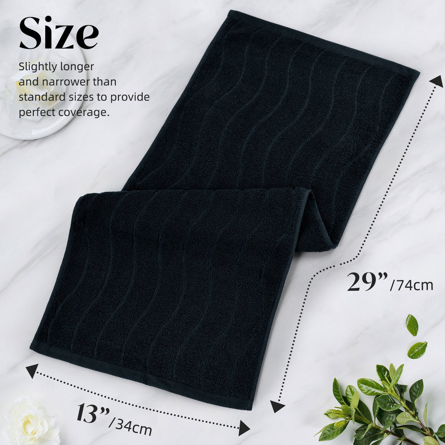 Jacquotha Wavy Striped Cotton Hand Towels, Set of 2, Dry Your Hand Instantly, 13x29 Inches, Mustard Kitchen Bathroom Towel