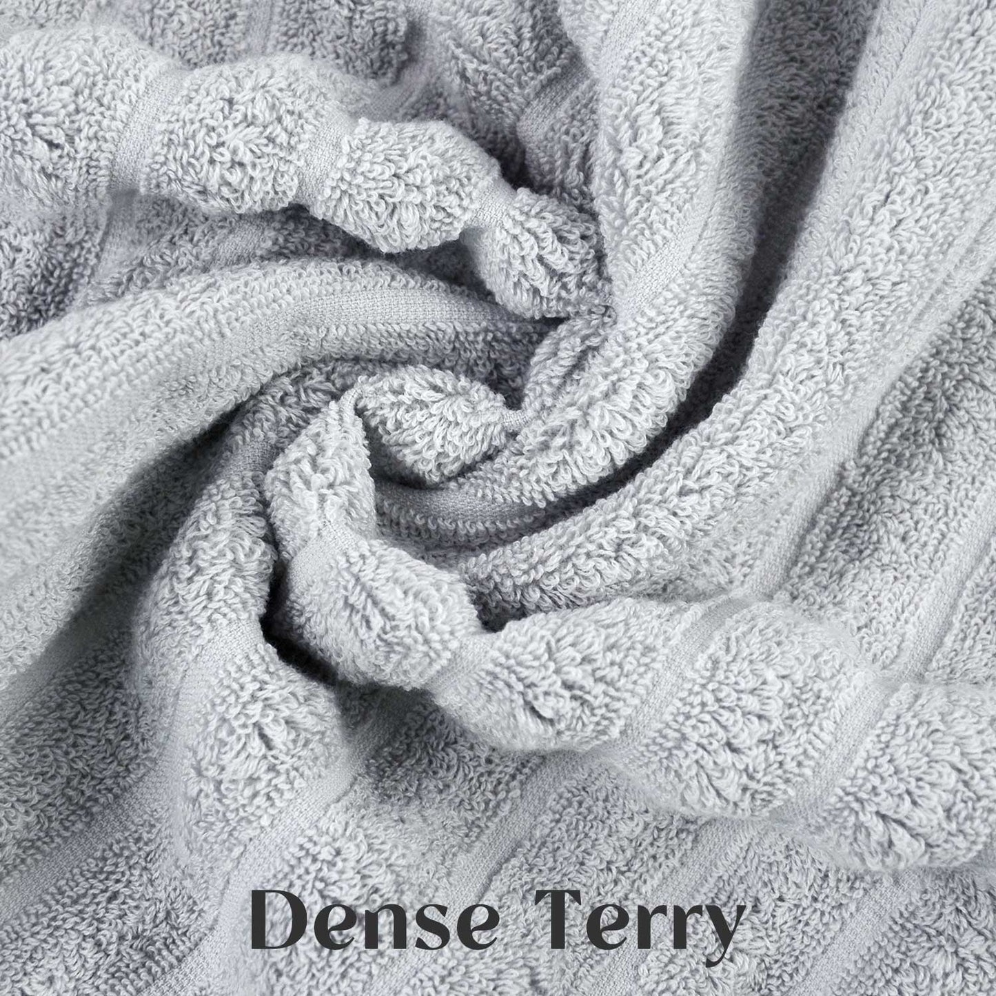 Jacquotha 2-Pack Hand Towels Ribbed – Kitchen & Bathroom Premium Cotton Towels 13” x 29”, Soft and Quick Drying 480 GSM