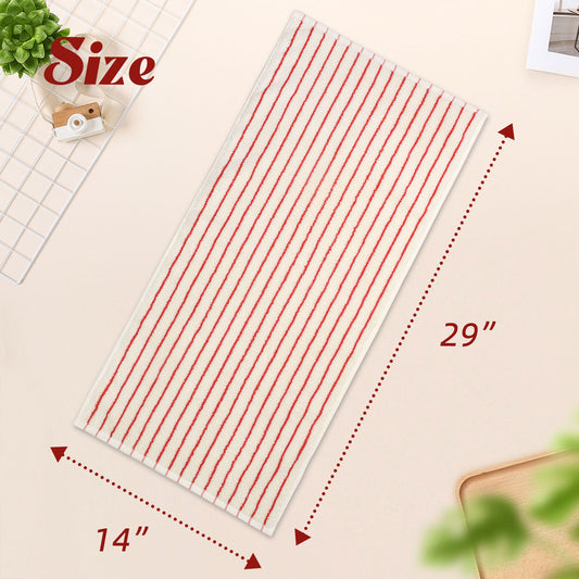 Jacquotha Striped Hand Towels Set of 2, Vintage Bathroom & Kitchen Decor, Guest Use, Soft Gentle for Adults Kids, Natural Cotton, 14” x 29”, Coral Red