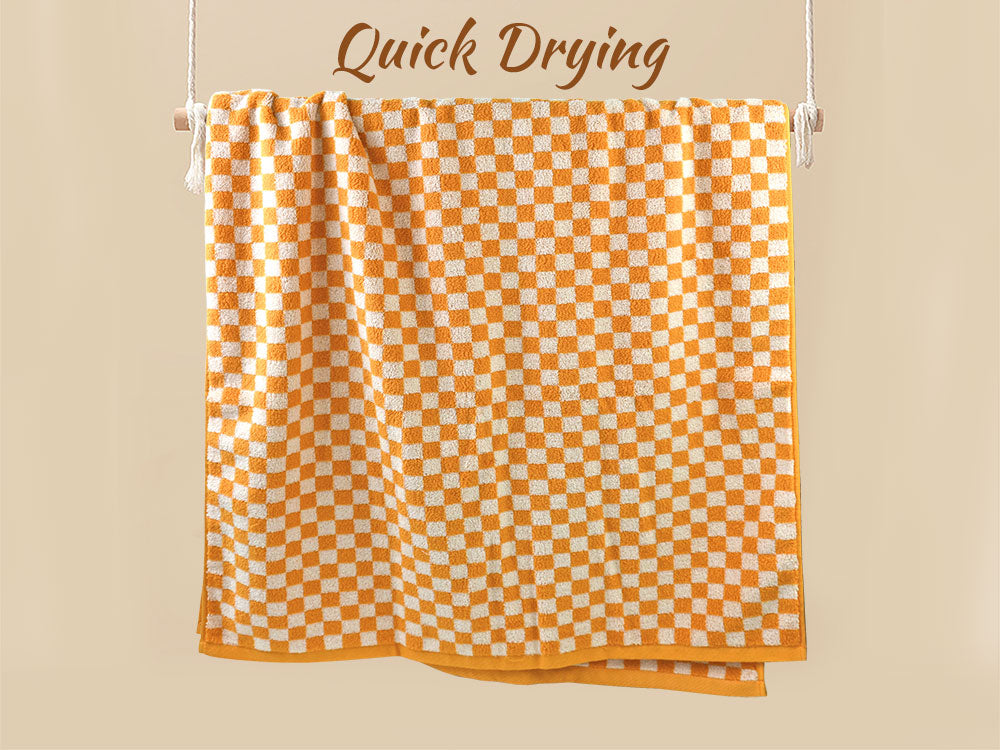Jacquotha Luxury Bath Towels for Bathroom Checkered (54x28 Inches) - Cotton Soft Absorbent Shower Towels 2 Pack Daily Use Lightweigt, Quick Dry, Decorative
