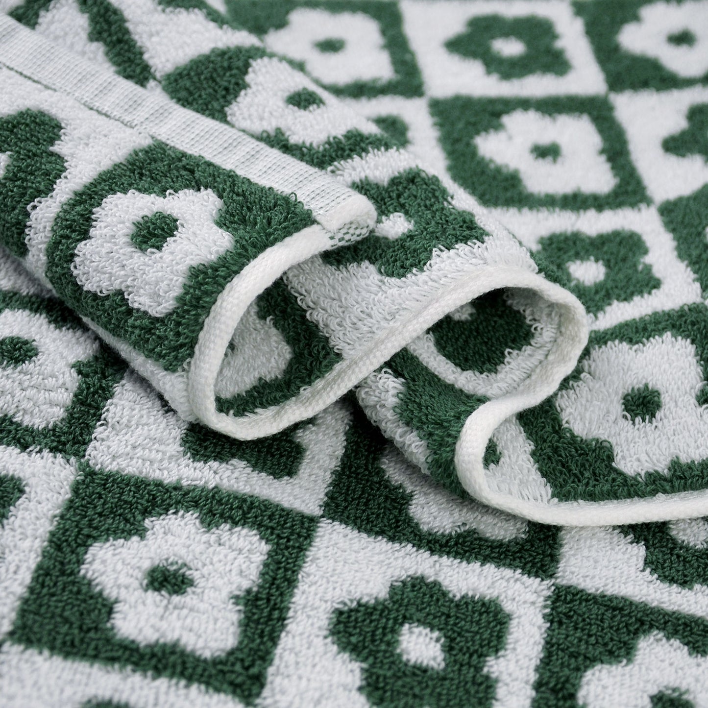 Jacquotha Cotton Hand Towels Checkered Floral - Quick Drying Hand Towel Set of 4, for Women Girls Bathroom Decor, 29” x 13”