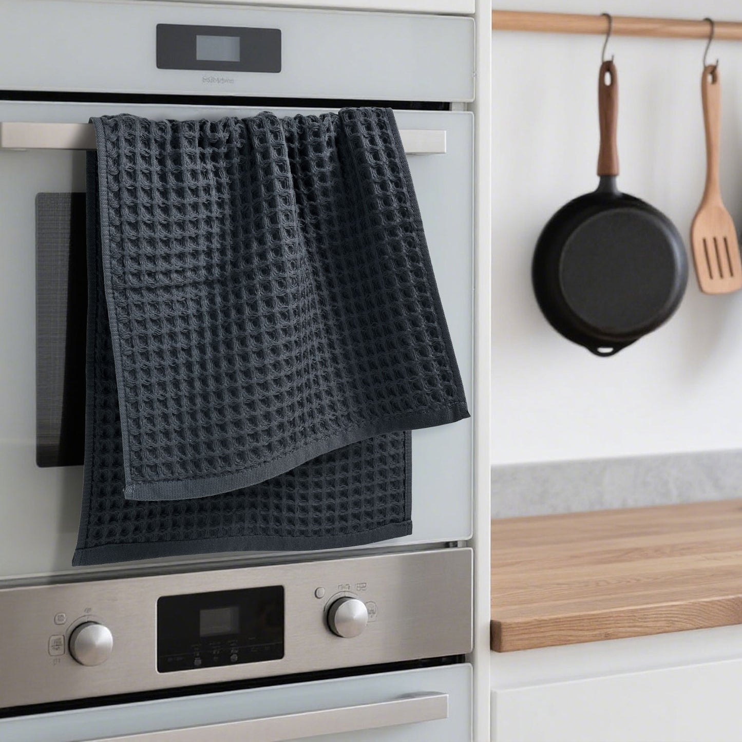 Jacquotha Waffle Hand Towels 2-Piece – Cotton, Quick Dry, Lint Free, 13” x 29”