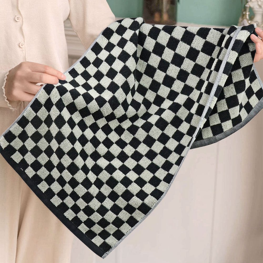 Jacquotha Bathroom Hand Towels 2 Style 4 Pack - Black Hand Towel Checkered and Zebra, Cotton