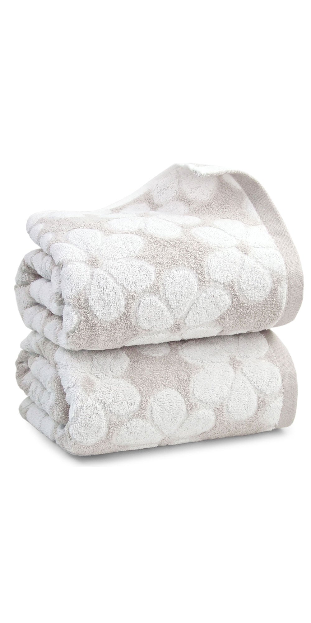 Jacquotha Soft Bath Towels 2 Pack, Super Absorbent Shower Towels 27.5x55 Inches, Cute Floral Jacquard Bathroom Set, Cotton